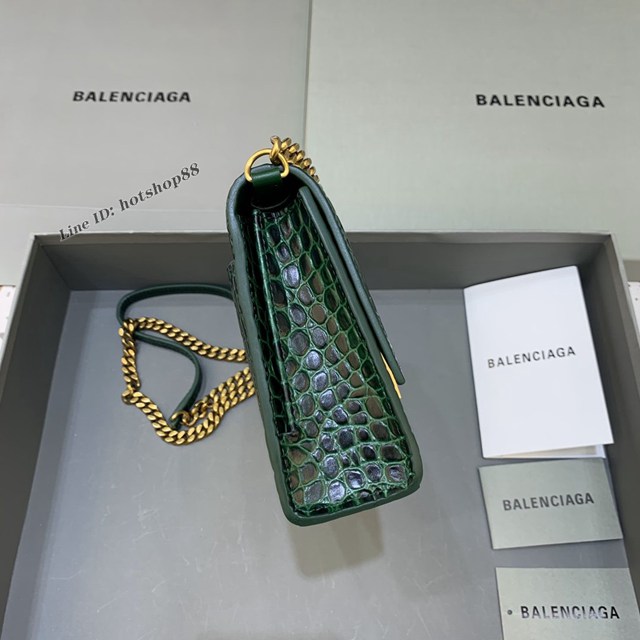 Balenciaga專櫃爆款鱷魚紋鏈條包女士肩背包 巴黎世家沙漏鏈條斜挎包 fyj1888